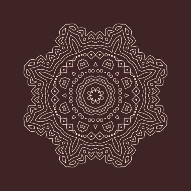 Henna için mandala şeklinde dairesel desen, dekorasyon. Etnik doğu tarzı vektöründeki dekoratif süs