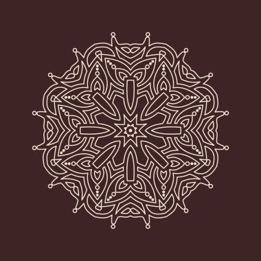 Henna için mandala şeklinde dairesel desen, dekorasyon. Etnik doğu tarzı vektöründeki dekoratif süs