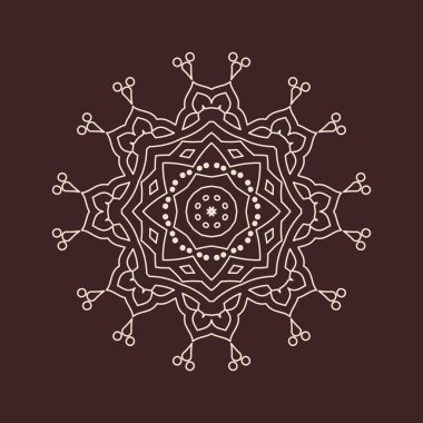 Henna için mandala şeklinde dairesel desen, dekorasyon. Etnik doğu tarzı vektöründeki dekoratif süs