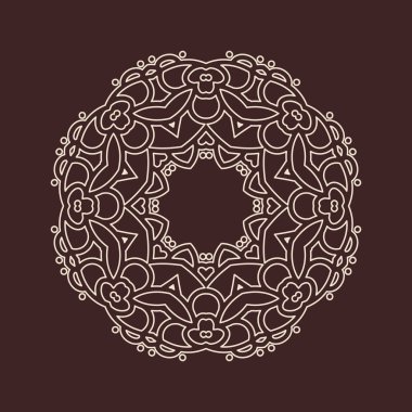 Henna için mandala şeklinde dairesel desen, dekorasyon. Etnik doğu tarzı vektöründeki dekoratif süs