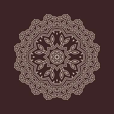 Henna için mandala şeklinde dairesel desen, dekorasyon. Etnik doğu tarzı vektöründeki dekoratif süs