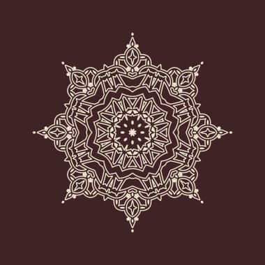 Henna için mandala şeklinde dairesel desen, dekorasyon. Etnik doğu tarzı vektöründeki dekoratif süs