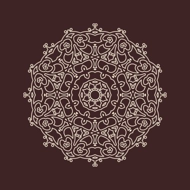 Henna için mandala şeklinde dairesel desen, dekorasyon. Etnik doğu tarzı vektöründeki dekoratif süs