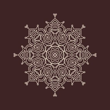 Henna için mandala şeklinde dairesel desen, dekorasyon. Etnik doğu tarzı vektöründeki dekoratif süs