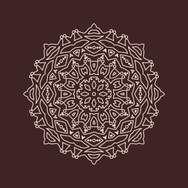 Henna için mandala şeklinde dairesel desen, dekorasyon. Etnik doğu tarzı vektöründeki dekoratif süs