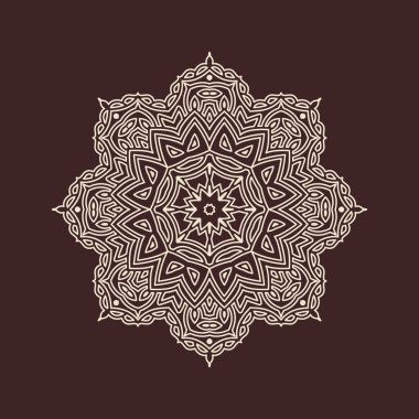 Henna için mandala şeklinde dairesel desen, dekorasyon. Etnik doğu tarzı vektöründeki dekoratif süs