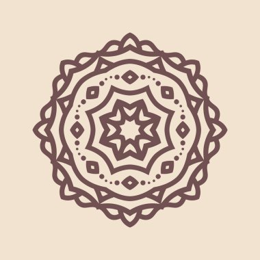 Henna için mandala şeklinde dairesel desen, dekorasyon. Etnik doğu tarzı vektöründeki dekoratif süs