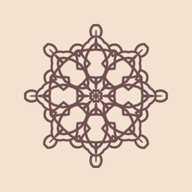 Henna için mandala şeklinde dairesel desen, dekorasyon. Etnik doğu tarzı vektöründeki dekoratif süs