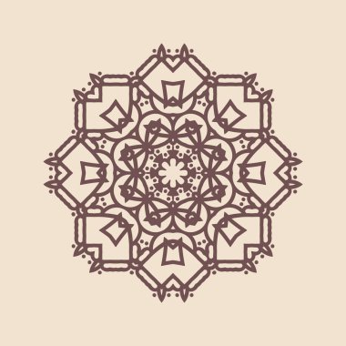 Henna için mandala şeklinde dairesel desen, dekorasyon. Etnik doğu tarzı vektöründeki dekoratif süs