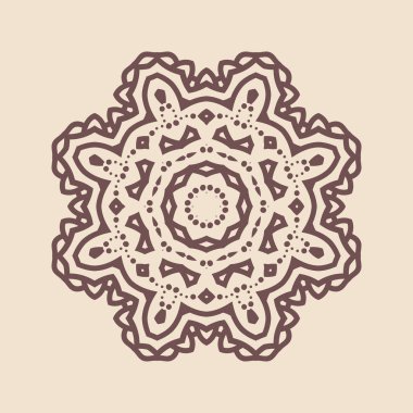 Henna için mandala şeklinde dairesel desen, dekorasyon. Etnik doğu tarzı vektöründeki dekoratif süs