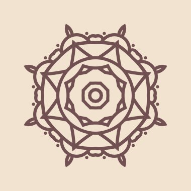 Henna için mandala şeklinde dairesel desen, dekorasyon. Etnik doğu tarzı vektöründeki dekoratif süs