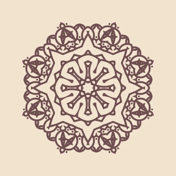 Henna için mandala şeklinde dairesel desen, dekorasyon. Etnik doğu tarzı vektöründeki dekoratif süs