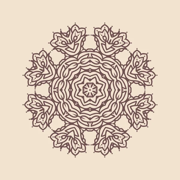 Henna için mandala şeklinde dairesel desen, dekorasyon. Etnik doğu tarzı vektöründeki dekoratif süs