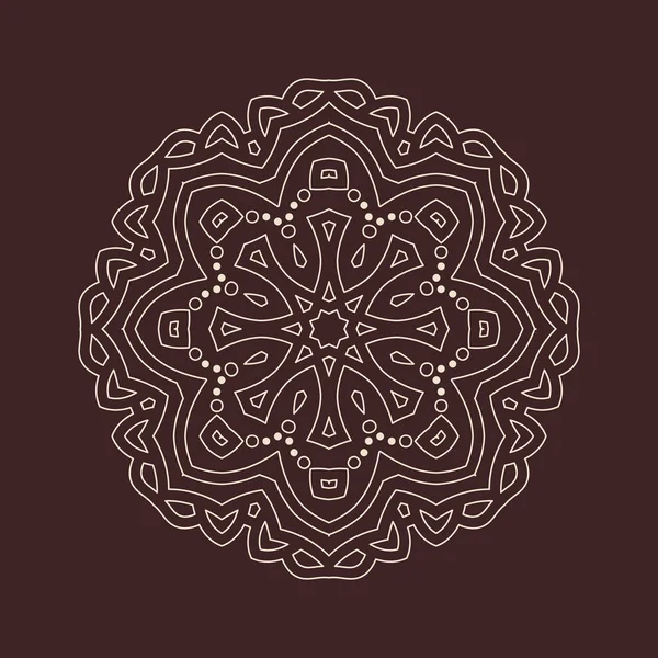 Henna için mandala şeklinde dairesel desen, dekorasyon. Etnik doğu tarzı vektöründeki dekoratif süs