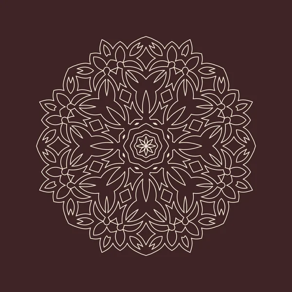 Henna için mandala şeklinde dairesel desen, dekorasyon. Etnik doğu tarzı vektöründeki dekoratif süs