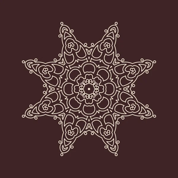 Patrón Circular Forma Mandala Para Henna Decoración Adorno Decorativo Vector — Archivo Imágenes Vectoriales