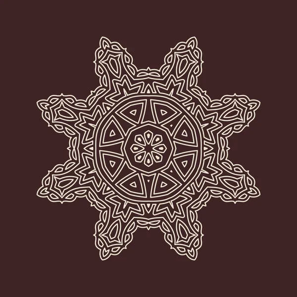 Henna için mandala şeklinde dairesel desen, dekorasyon. Etnik doğu tarzı vektöründeki dekoratif süs