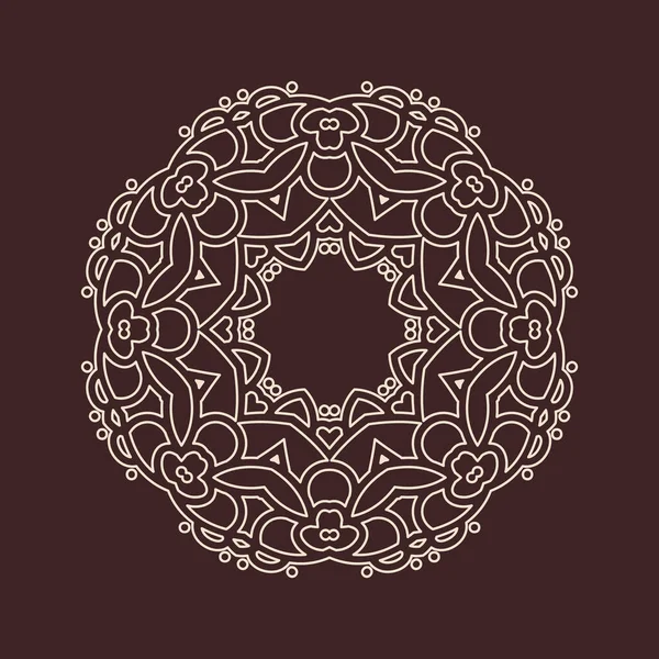 Henna için mandala şeklinde dairesel desen, dekorasyon. Etnik doğu tarzı vektöründeki dekoratif süs