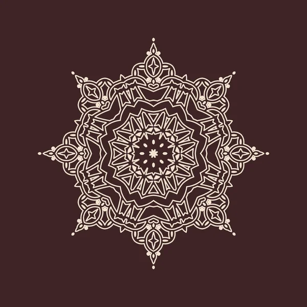 Henna için mandala şeklinde dairesel desen, dekorasyon. Etnik doğu tarzı vektöründeki dekoratif süs