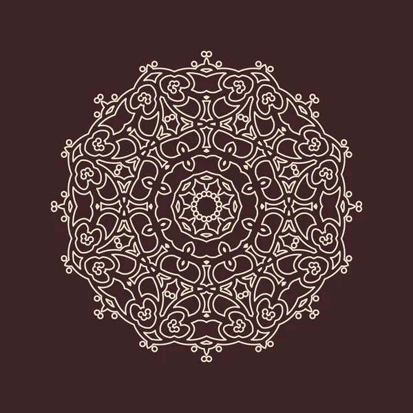 Henna için mandala şeklinde dairesel desen, dekorasyon. Etnik doğu tarzı vektöründeki dekoratif süs