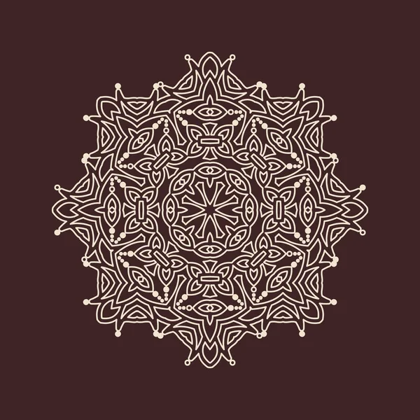 Henna için mandala şeklinde dairesel desen, dekorasyon. Etnik doğu tarzı vektöründeki dekoratif süs