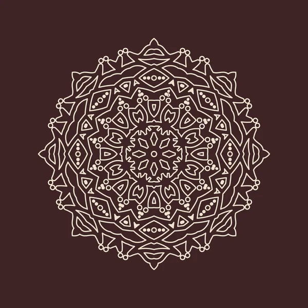 Henna için mandala şeklinde dairesel desen, dekorasyon. Etnik doğu tarzı vektöründeki dekoratif süs