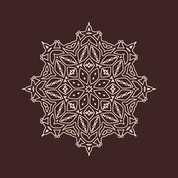 Henna için mandala şeklinde dairesel desen, dekorasyon. Etnik doğu tarzı vektöründeki dekoratif süs