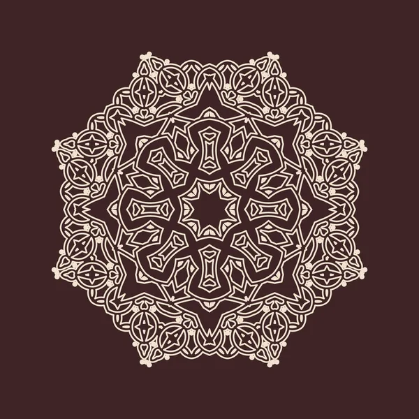 Büyük Güzel Mandala Nın Güzel Çizimi Izole Tasarım — Stok Vektör