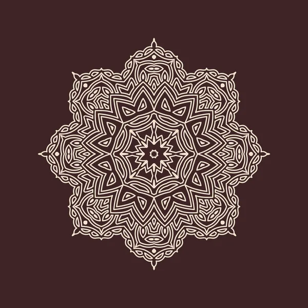 Henna için mandala şeklinde dairesel desen, dekorasyon. Etnik doğu tarzı vektöründeki dekoratif süs