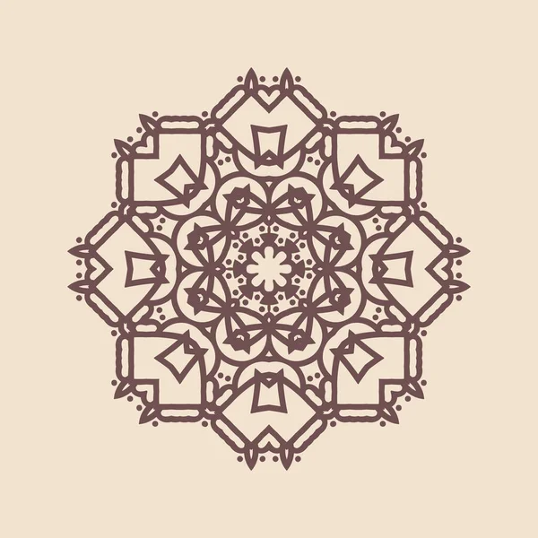 Henna için mandala şeklinde dairesel desen, dekorasyon. Etnik doğu tarzı vektöründeki dekoratif süs