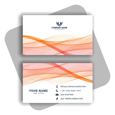 dalgalı şekil vektörlü renkli modern kartvizit tasarımı