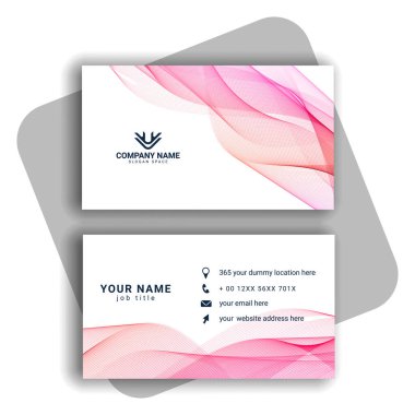 dalgalı şekil vektörlü renkli modern kartvizit tasarımı