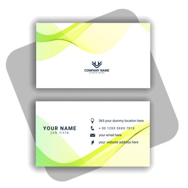 dalgalı şekil vektörlü renkli modern kartvizit tasarımı