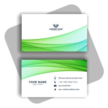 dalgalı şekil vektörlü renkli modern kartvizit tasarımı