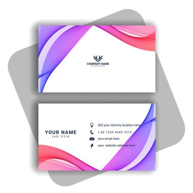 dalgalı şekil vektörlü renkli modern kartvizit tasarımı
