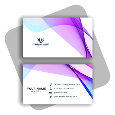 dalgalı şekil vektörlü renkli modern kartvizit tasarımı
