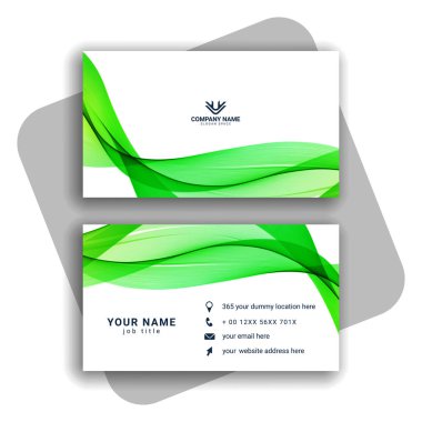 dalgalı şekil vektörlü renkli modern kartvizit tasarımı