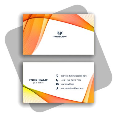 dalgalı şekil vektörlü renkli modern kartvizit tasarımı