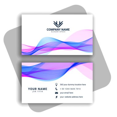 dalgalı şekil vektörlü renkli modern kartvizit tasarımı