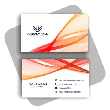 dalgalı şekil vektörlü renkli modern kartvizit tasarımı