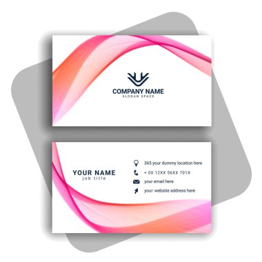 dalgalı şekil vektörlü renkli modern kartvizit tasarımı