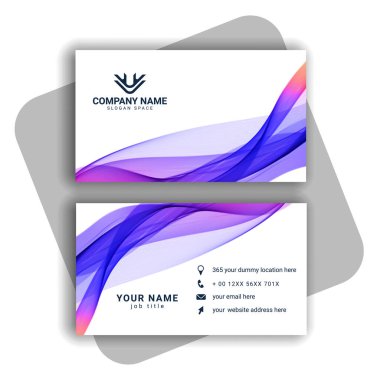 dalgalı şekil vektörlü renkli modern kartvizit tasarımı