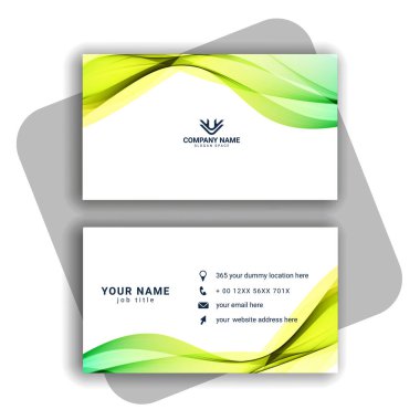 dalgalı şekil vektörlü renkli modern kartvizit tasarımı