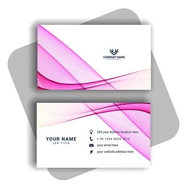 Colorful Modern Business Card Design Wavy Shape Vector — Stock Vector