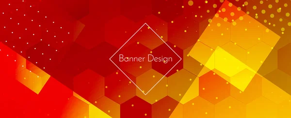 Modern Snygg Abstrakt Geometrisk Gul Ljus Elegant Banner Mönster Bakgrund — Stock vektor