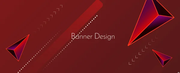 Astratto Geometrico Moderno Rosso Decorativo Design Banner Modello Sfondo Vettoriale — Vettoriale Stock