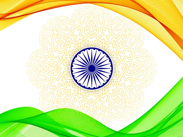 Αφηρημένη Τρίχρωμη Ινδική Σημαία Φόντο Εικονογράφηση Διάνυσμα — Διανυσματικό Αρχείο