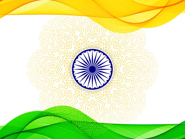 Abstrait Tricolore Drapeau Indien Fond Illustration Vecteur — Image vectorielle
