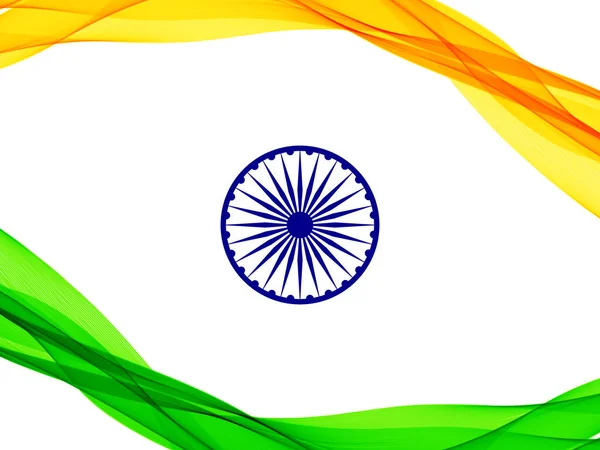 Abstract Tricolor Indiaanse Vlag Achtergrond Illustratie Vector — Stockvector