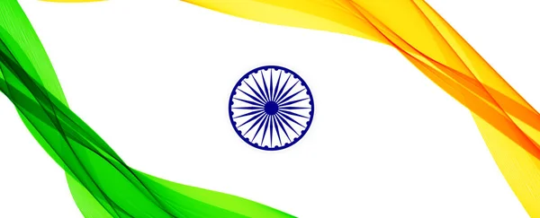 Streszczenie Tricolor Indyjski Flaga Tło Ilustracja Wektor — Wektor stockowy